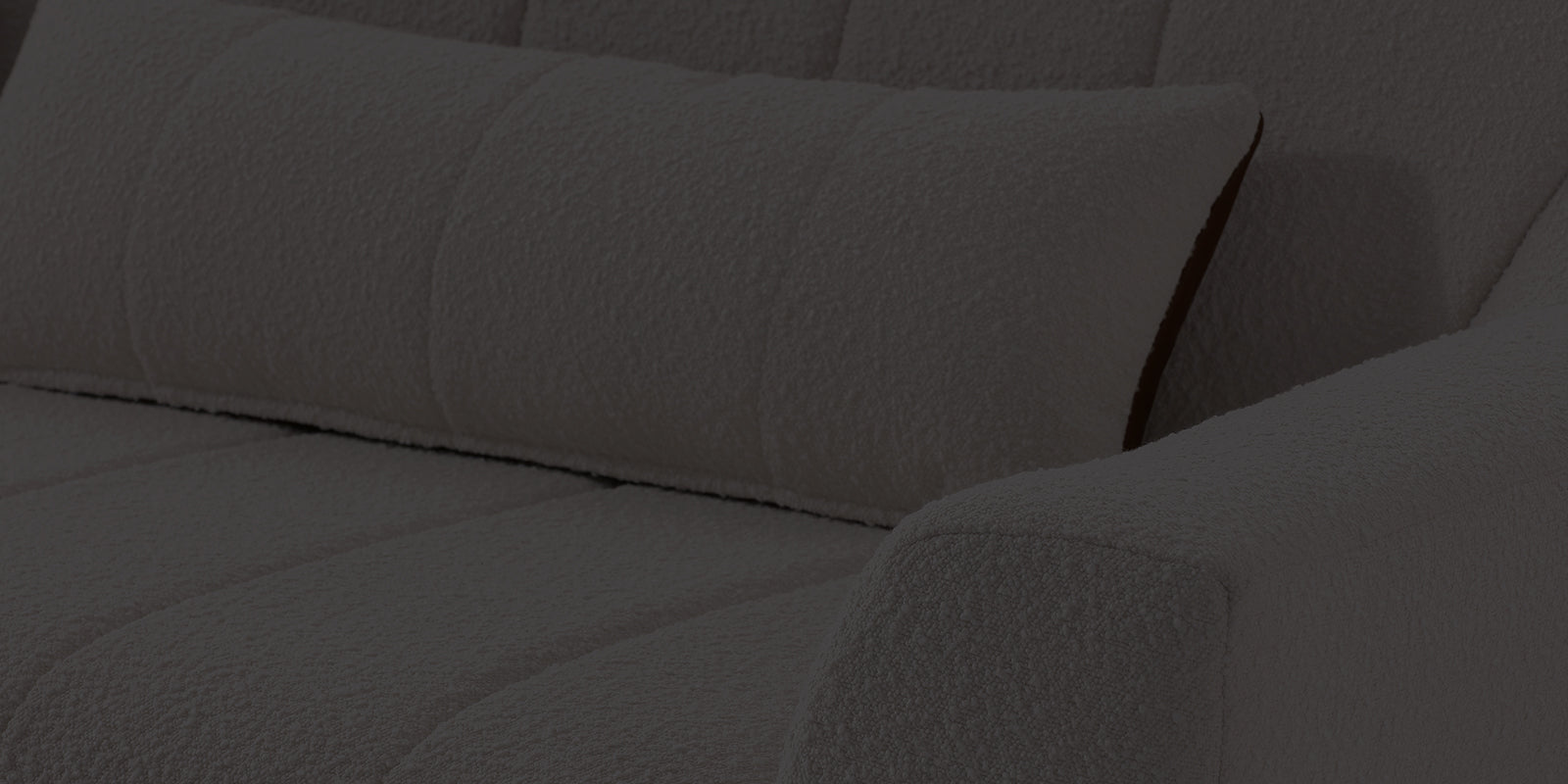Nesco Boucle Fabric 3 Seater Sofa in Avio Grey Colour
