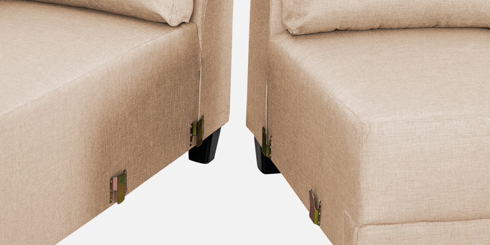 Perry Fabric RHS Sectional Sofa (3+Lounger) In Woom Beige Colour - Febonic Living