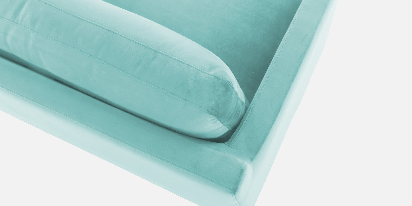 Jones Velvet LHS Sectional Sofa (3+Lounger) In Barmunda Aqua Colour - Febonic Living