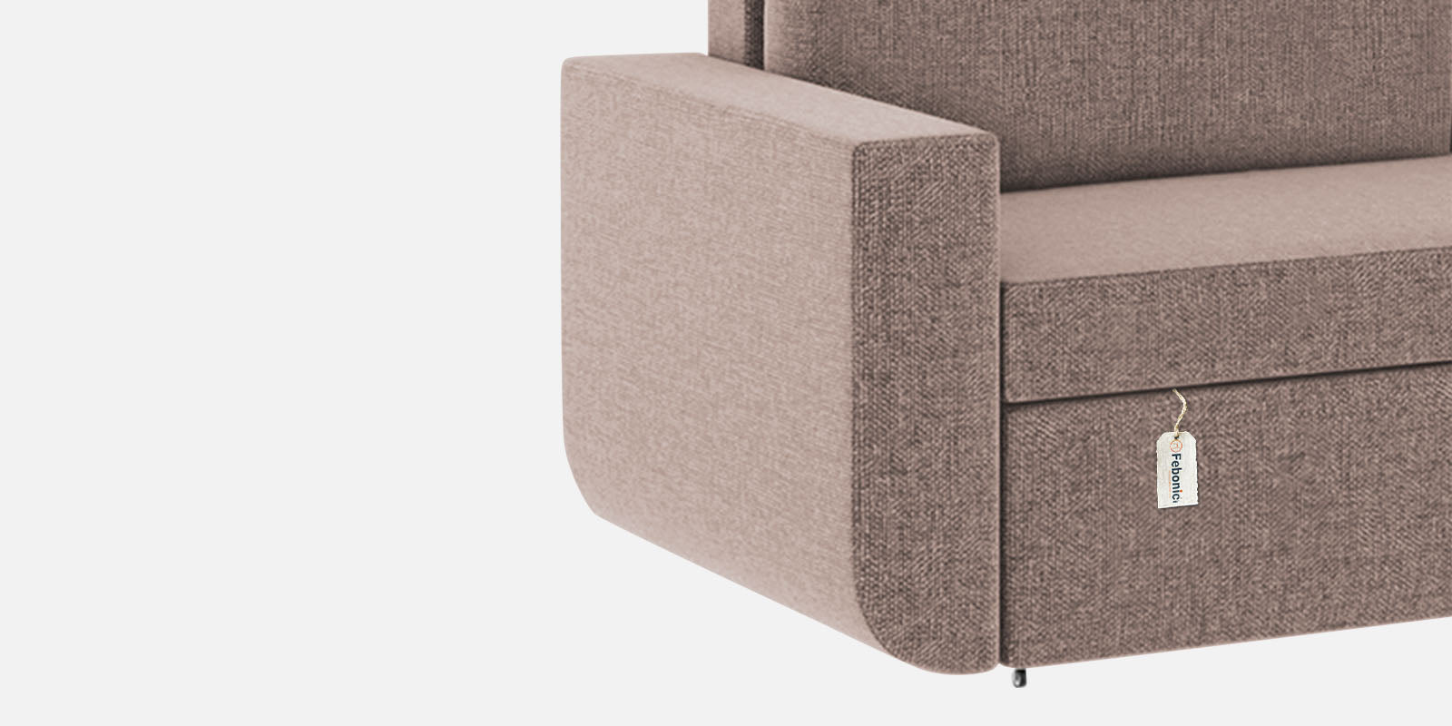 Grace Fabric 3 Seater Pull Out Sofa Cum Bed In Kadhi Beige Colour With Storage - Febonic Living