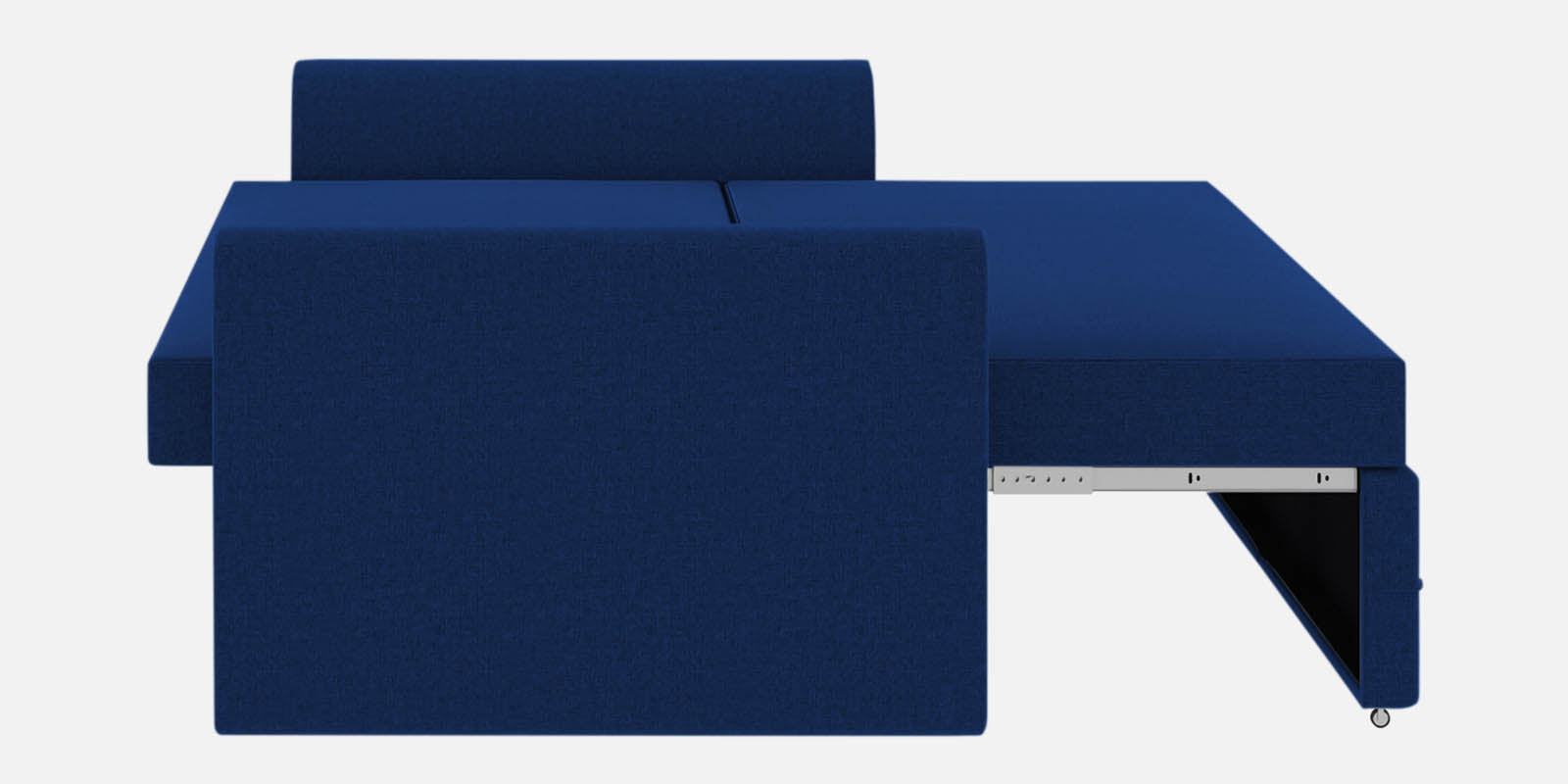 Ines Velvet 3 Seater Pull Out Sofa Cum Bed In Royal Blue Colour With Storage - Febonic Living
