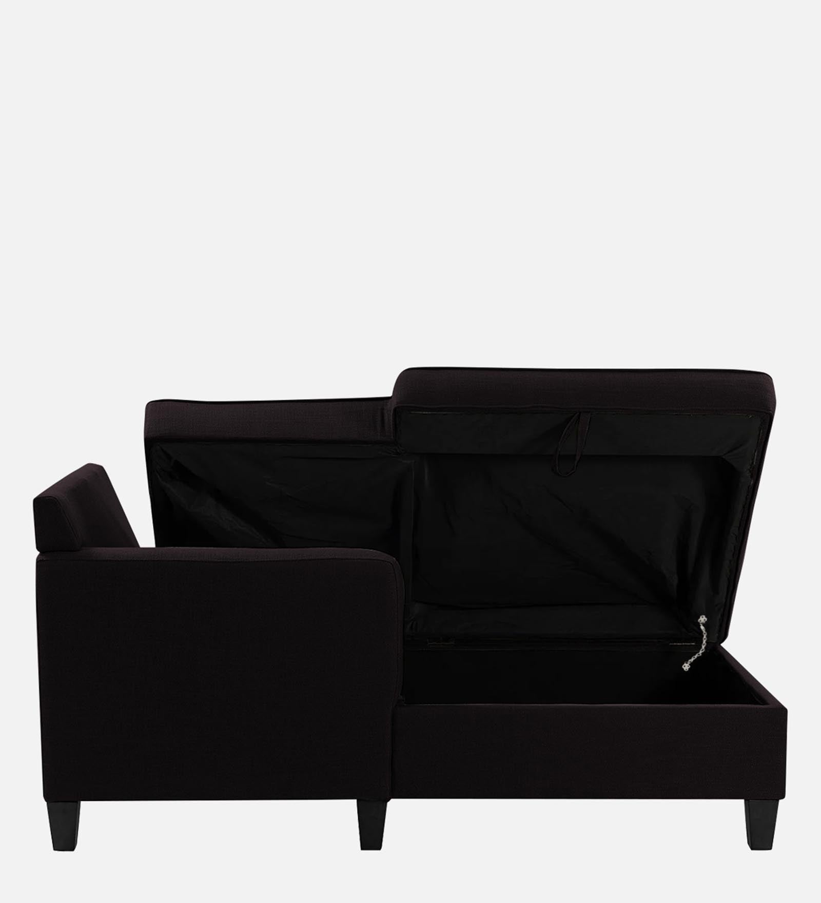 Royee Fabric LHS Chaise Lounger In Cara Brown Colour With Storage - Febonic Living