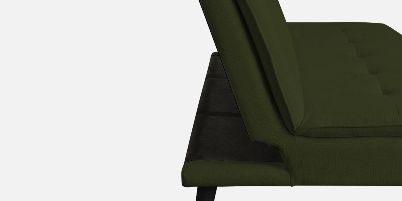 Toner Fabric 3 Seater Convertible Sofa Cum Bed In Olive Green Colour - Febonic Living