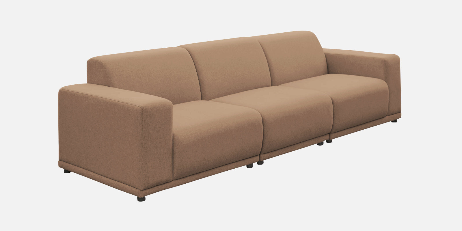 Adam Fabric RHS Sectional Sofa (3+Ottoman Lounger) In Cookie Beige Colour - Febonic Living