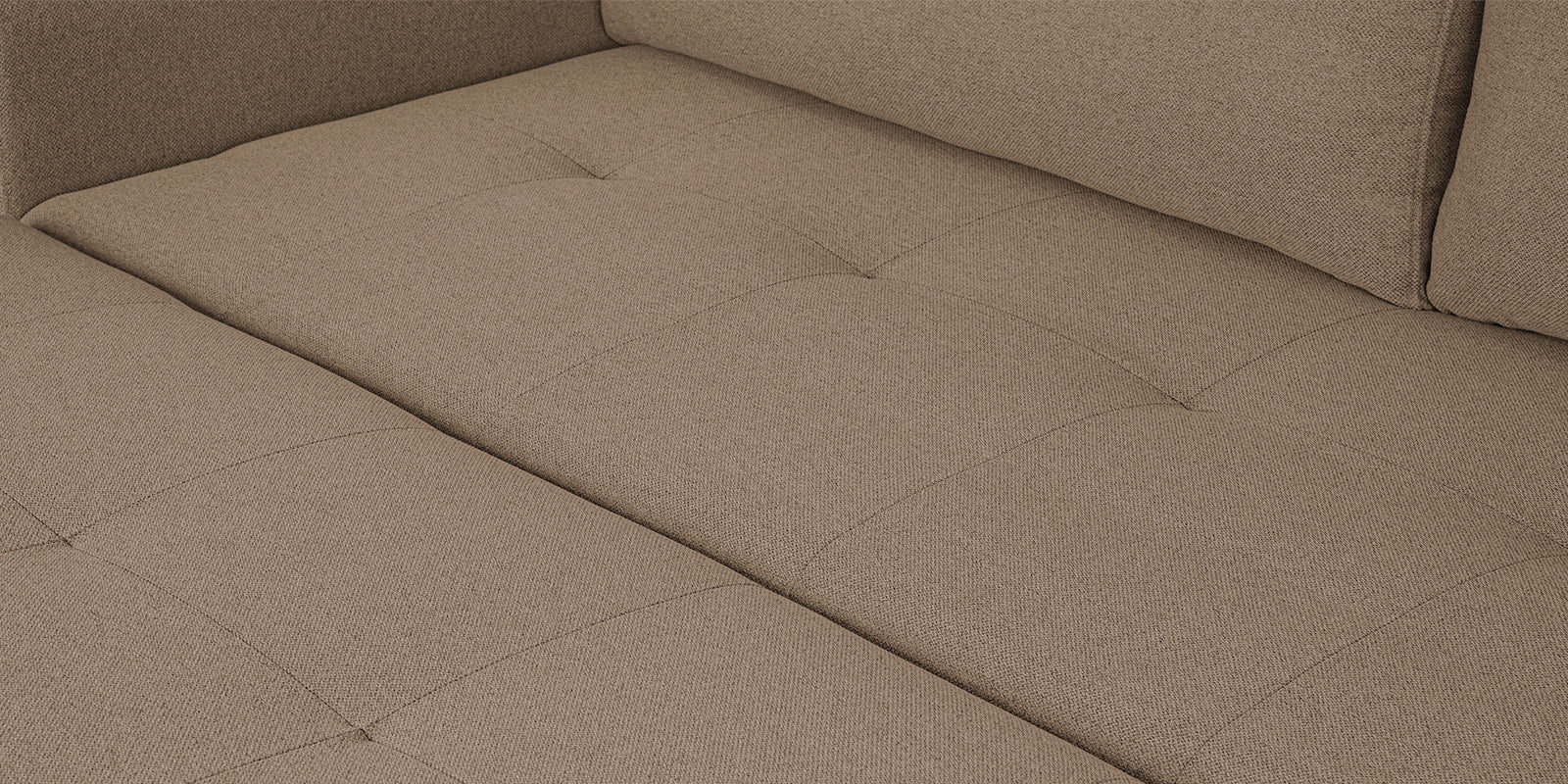 Sigma Fabric 3 Seater Pull Out Sofa Cum Bed In Cookie Beige Colour - Febonic Living