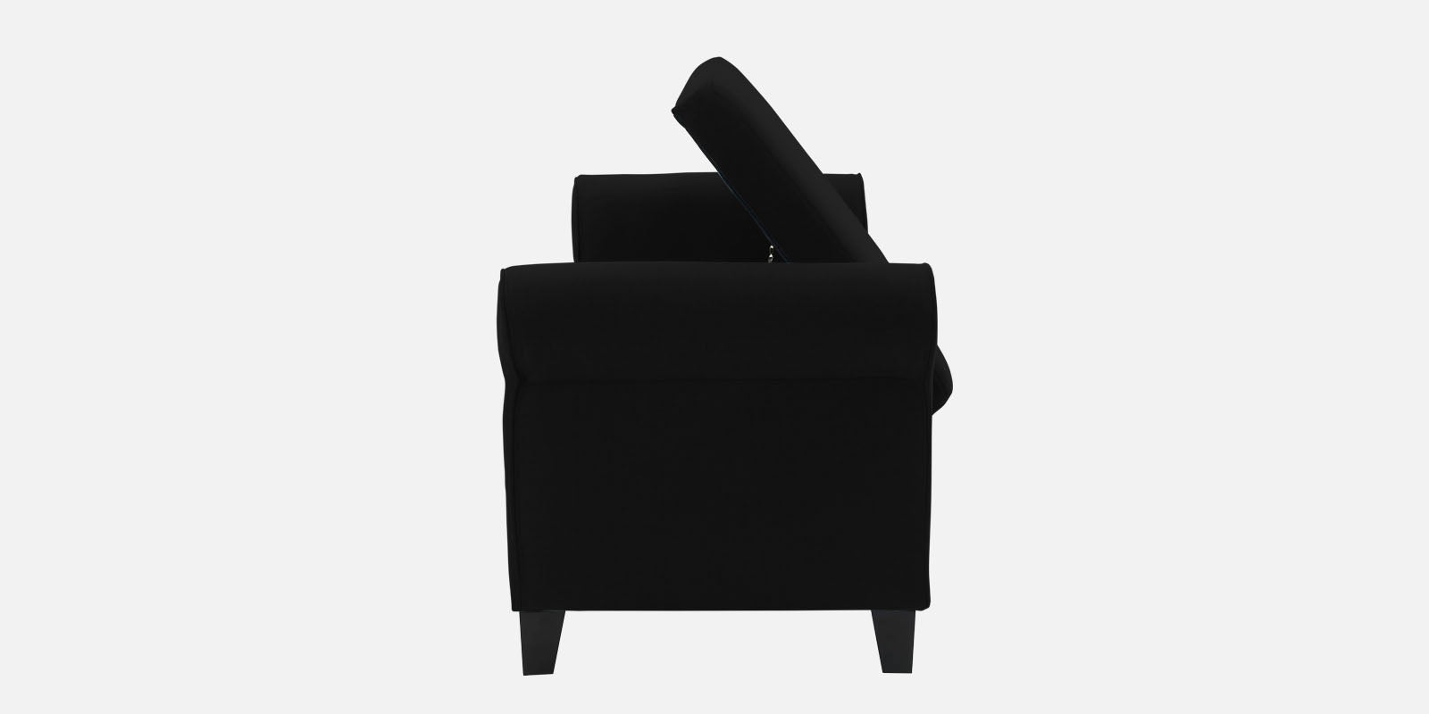 Molo Fabric 3 Seater Recamier In Zed Black Colour With Storage - Febonic Living
