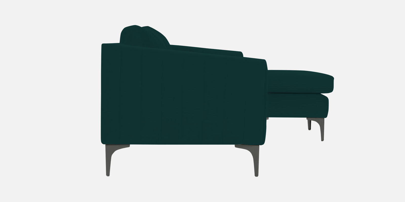 Haru Fabric LHS Sectional Sofa (3+Lounger) In Forest Green Colour - Febonic Living
