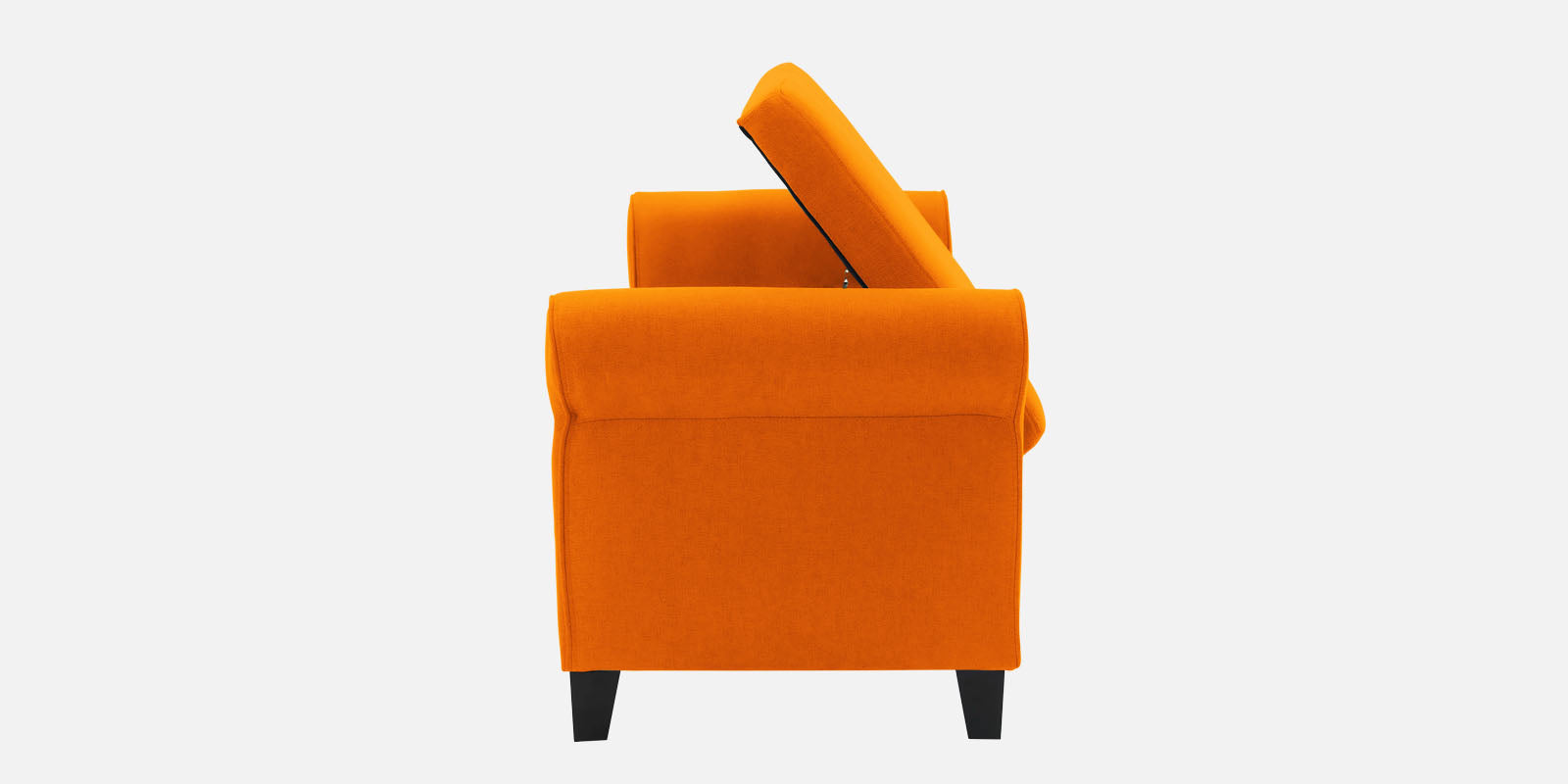 Molo Fabric 2 Seater Recamier in Vivid Orange Colour With Storage
