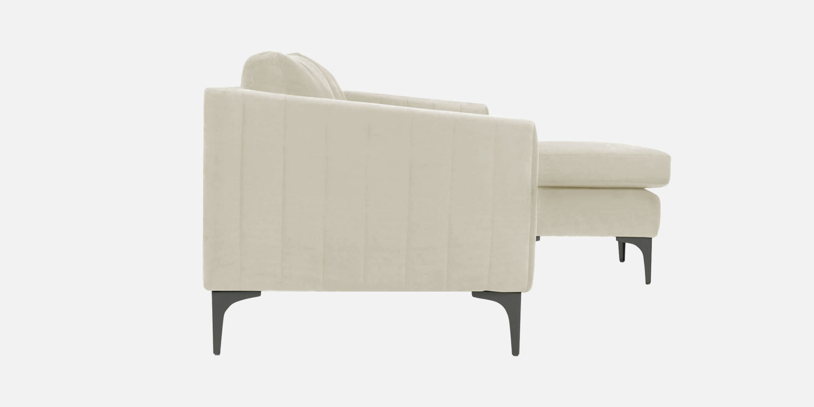 Haru Fabric LHS Sectional Sofa (3+Lounger) In Warm White Colour - Febonic Living