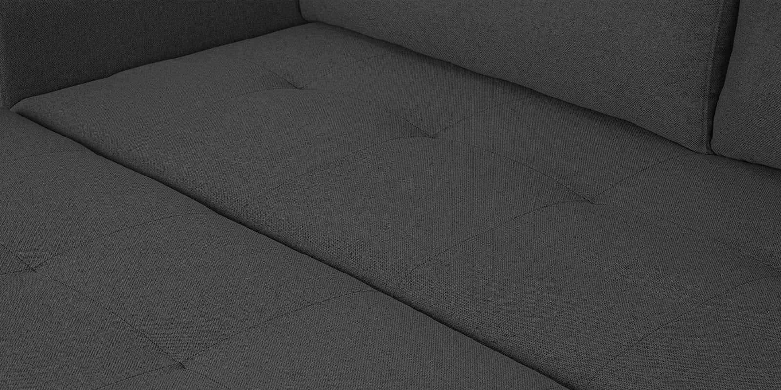 Sigma Fabric 3 Seater Pull Out Sofa Cum Bed In Charcoal Grey Colour - Febonic Living