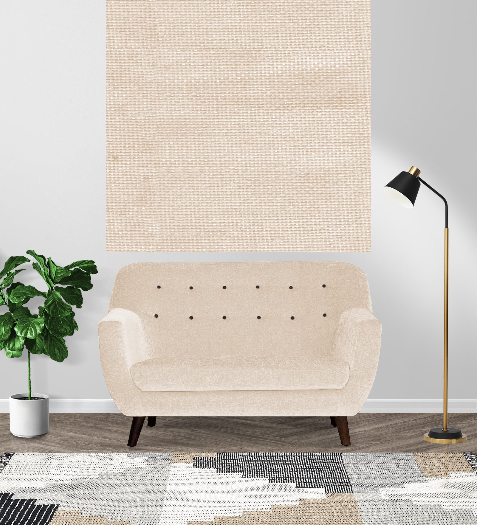 Omega Poly Cotton Fabric Woom Beige Colour - Febonic Living
