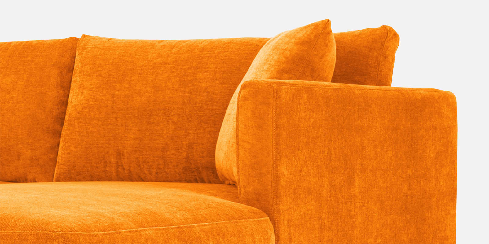 Northern Fabric LHS Sectional Sofa (3+Lounger) In Vivid orange Colour - Febonic Living