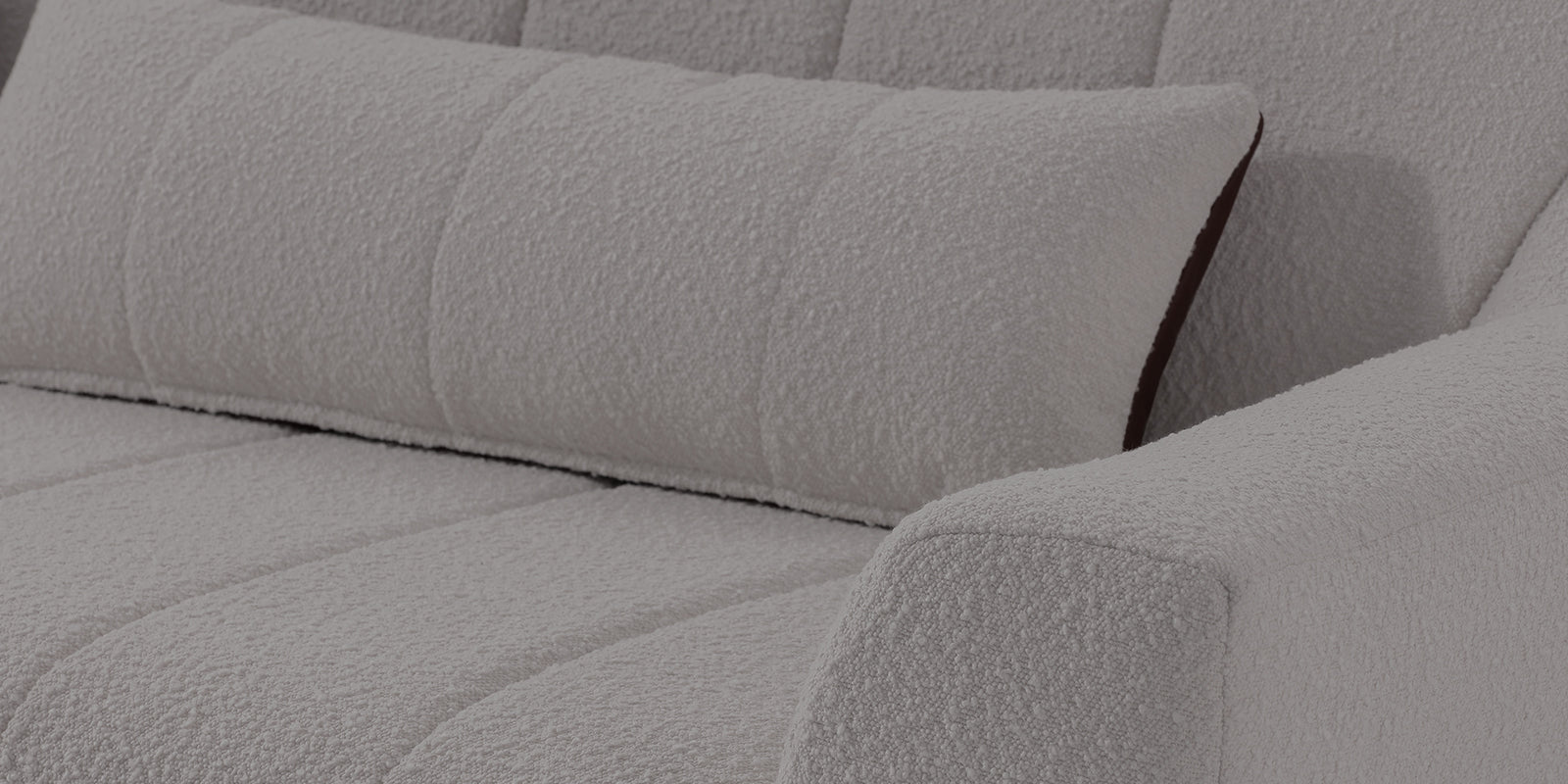Nesco Boucle Fabric 2 Seater Sofa in Sweden Gary Colour