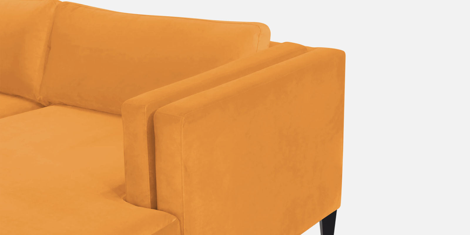 Jasper Velvet LHS Sectional Sofa (3+Lounger) In Tangerine orange Colour - Febonic Living
