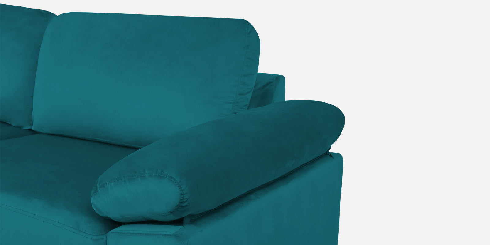 Vegas Velvet LHS Sectional Sofa (3+Lounger) In Pine Green Colour - Febonic Living