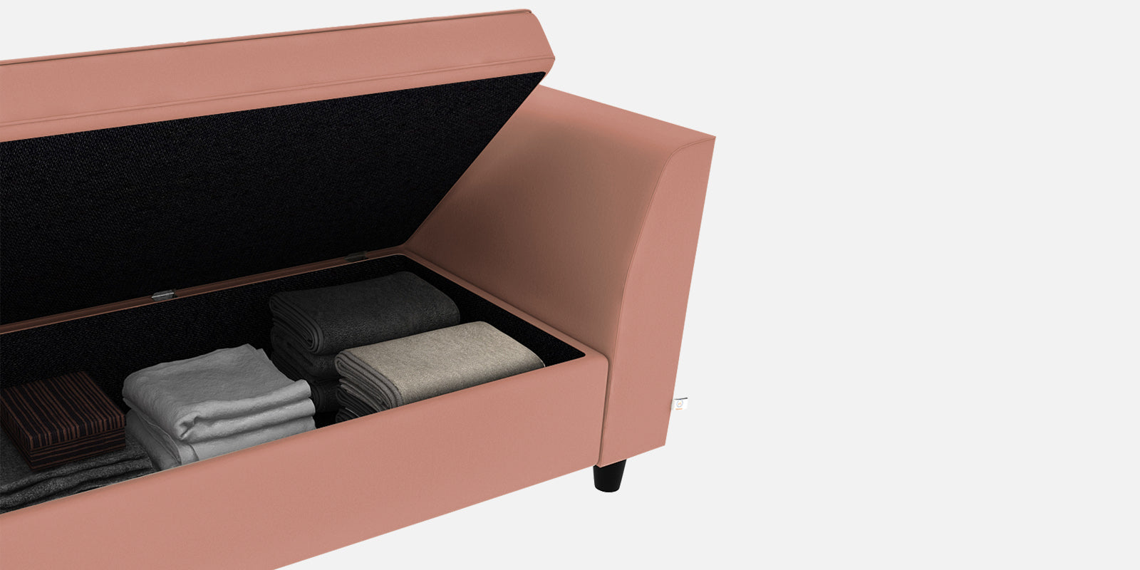 Bristo Velvet 3 Seater Sofa In Blush Pink Colour With Storage - Febonic Living