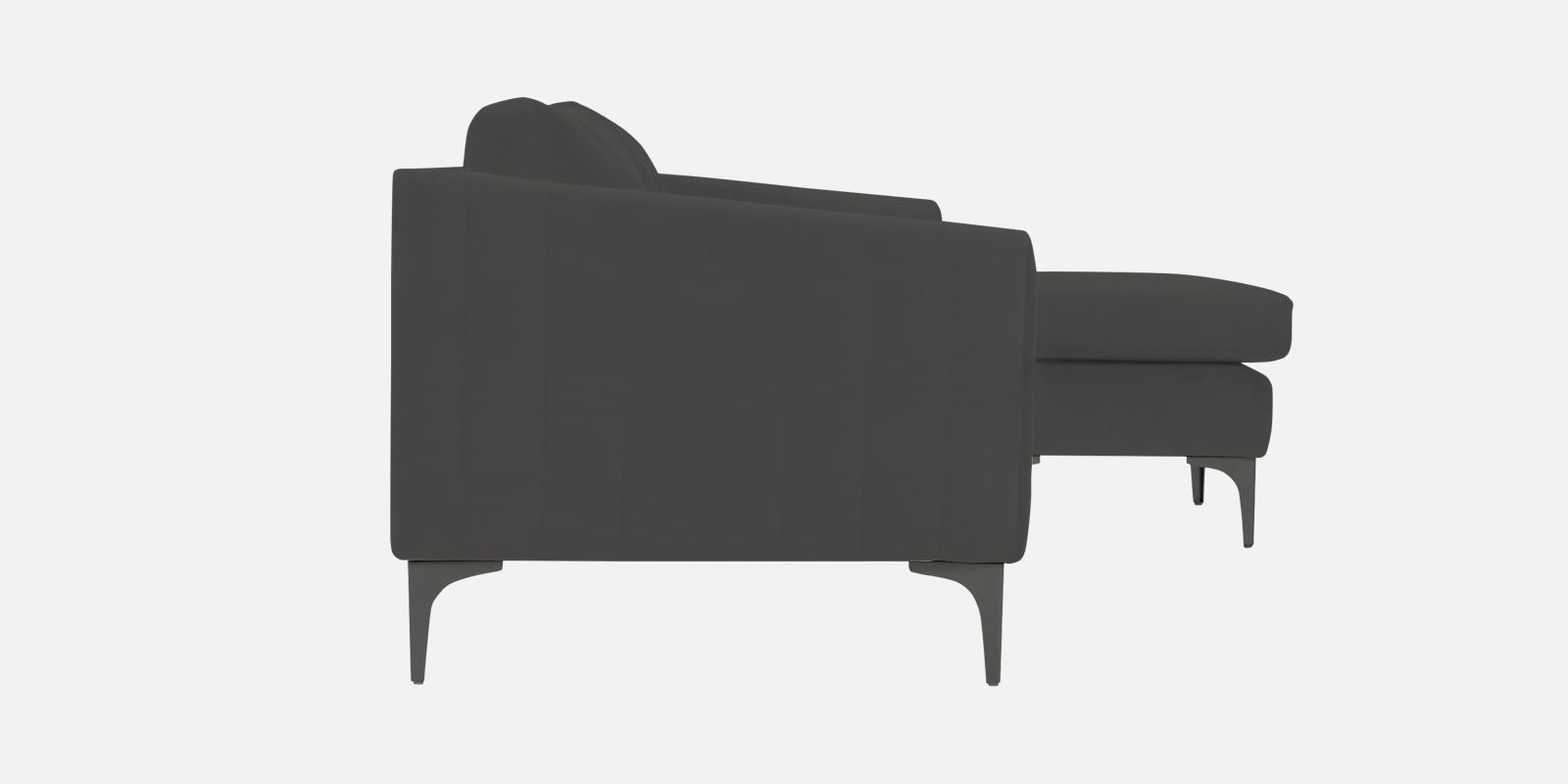 Haru Fabric LHS Sectional Sofa (3+Lounger) In Hory Grey Colour - Febonic Living