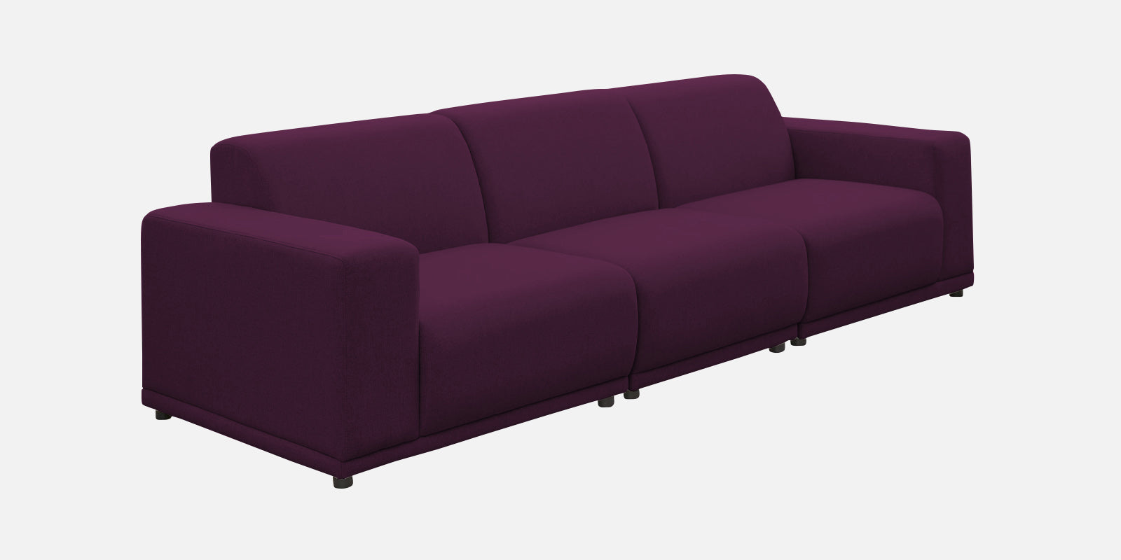 Adam Fabric RHS Sectional Sofa (3+Ottoman Lounger) In Greek Purple Colour - Febonic Living