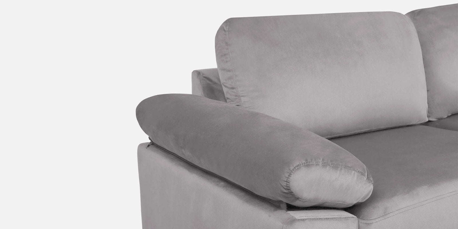 Vegas Velvet RHS Sectional Sofa (3+Lounger) In Concrete Grey Colour - Febonic Living