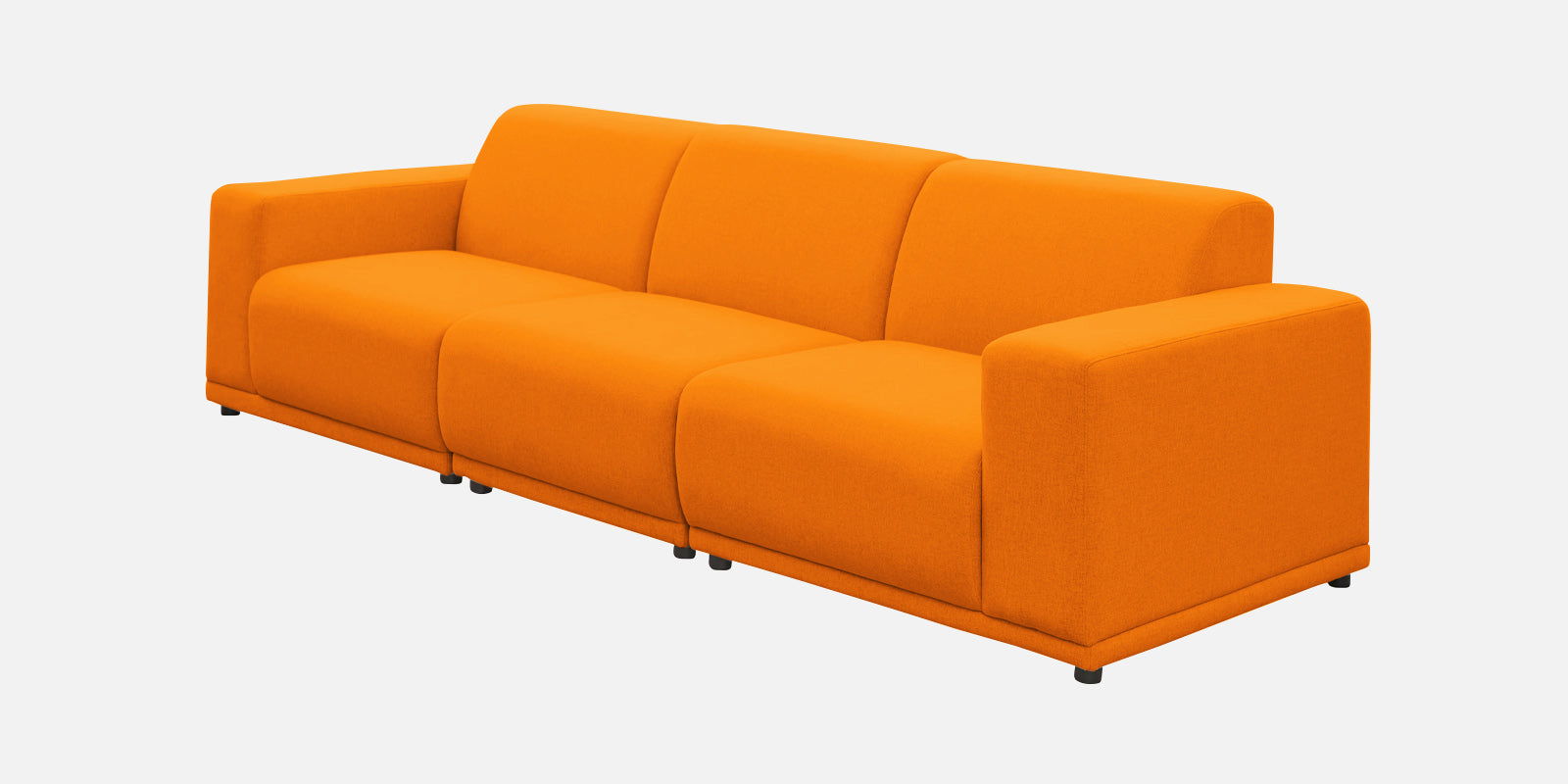 Adam Fabric RHS Sectional Sofa (3+Ottoman Lounger) In Vivid Orange Colour - Febonic Living