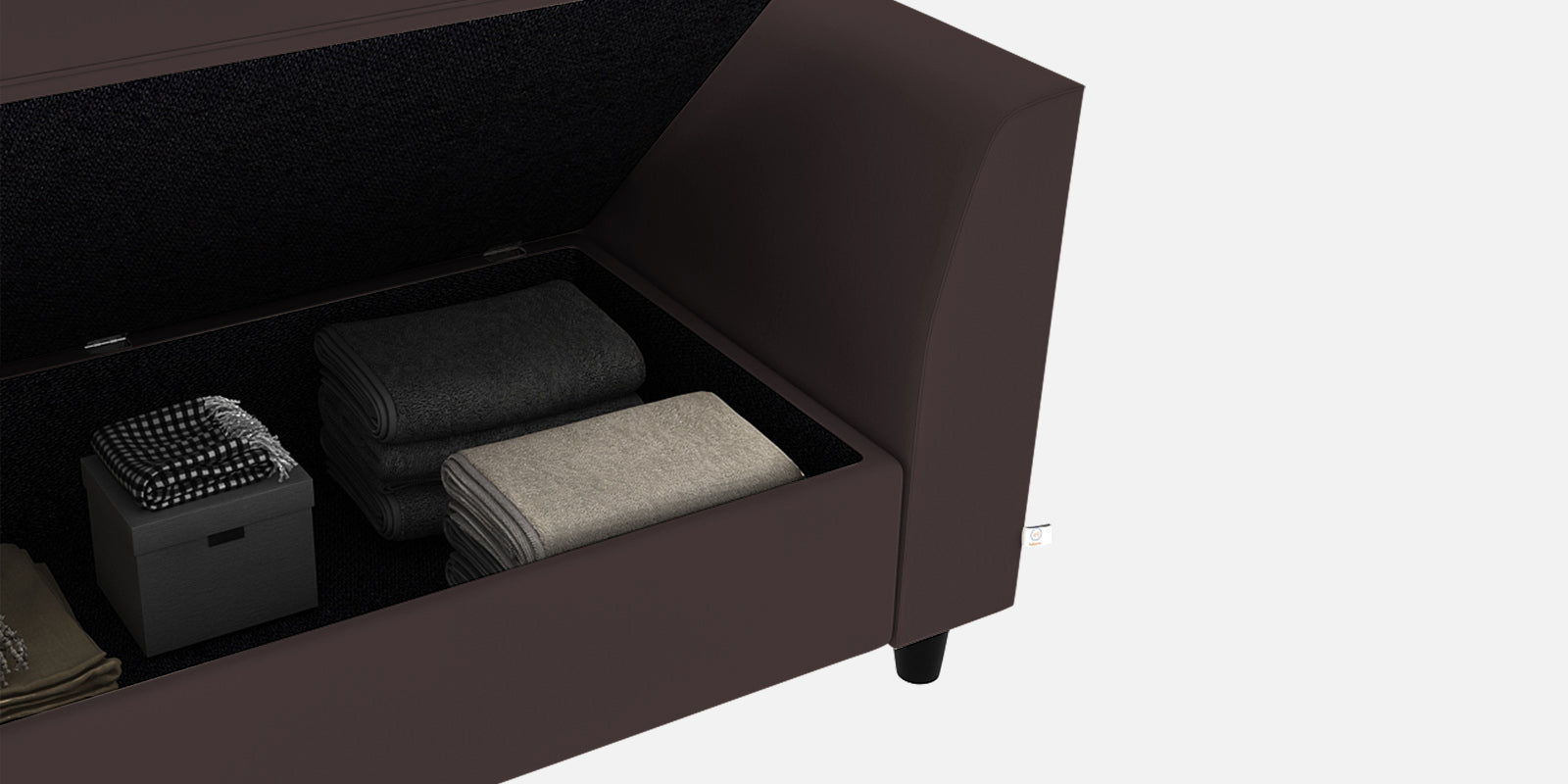 Bristo Velvet 2 Seater Sofa In Mocha Brown Colour With Storage - Febonic Living