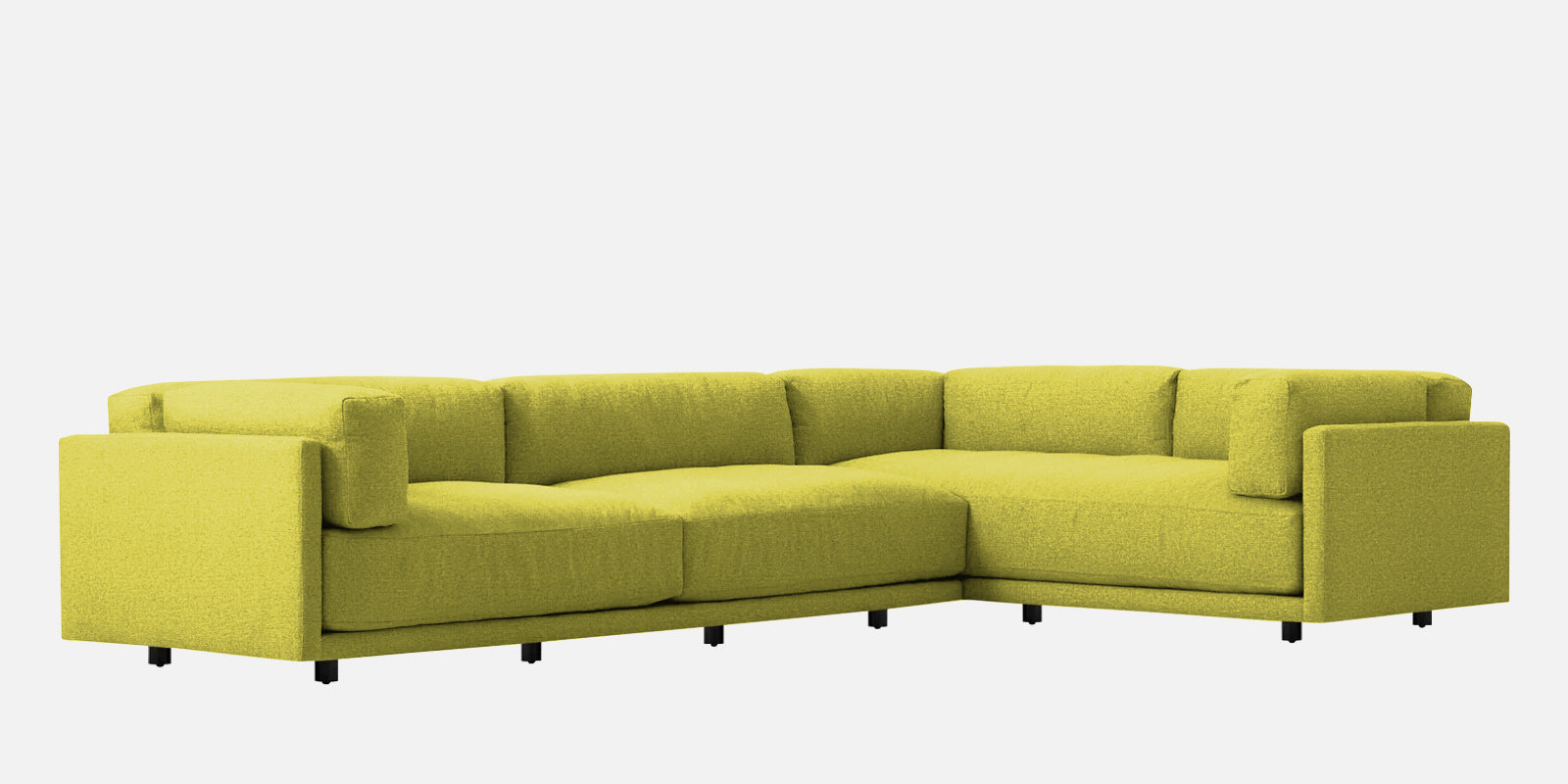 Nixon Fabric 6 Seater LHS Corner Sofa In Parrot Green Colour - Febonic Living