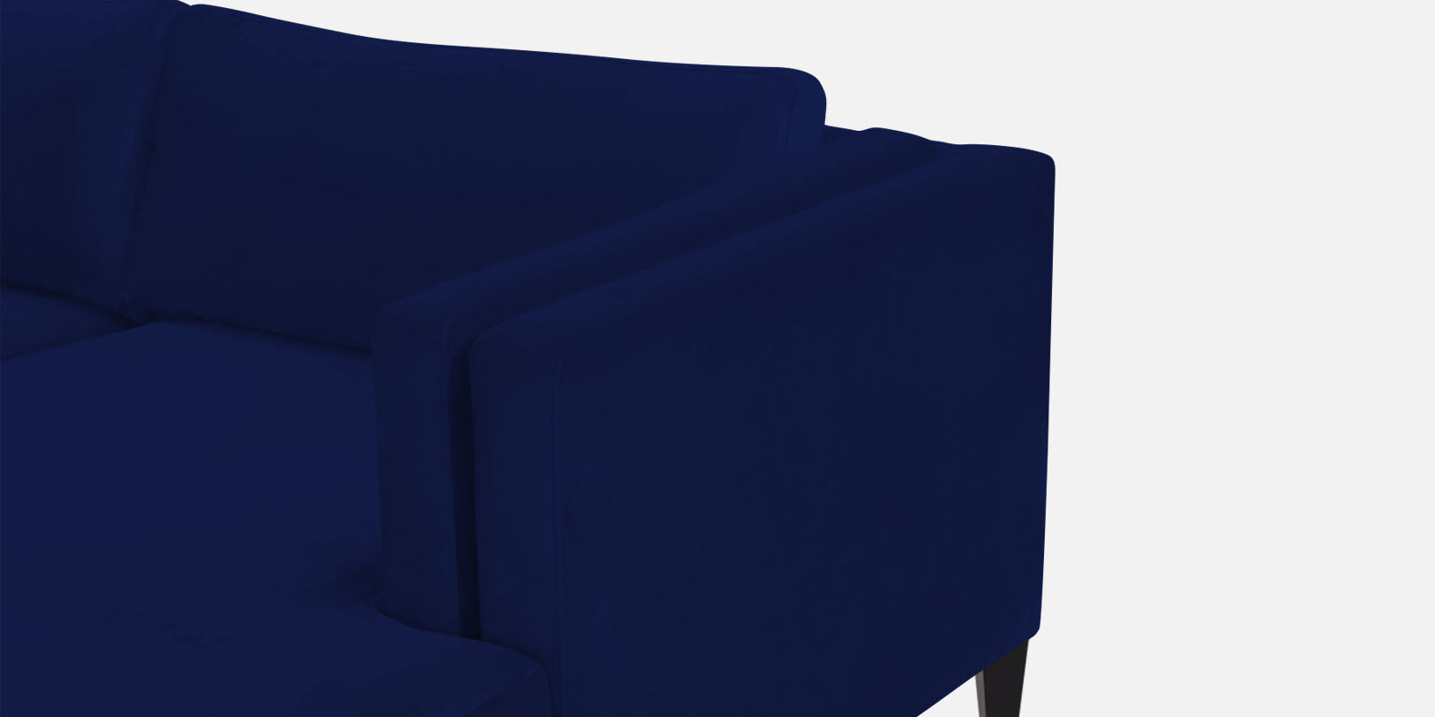 Jasper Velvet LHS Sectional Sofa (3+Lounger) In Dark Blue Colour - Febonic Living