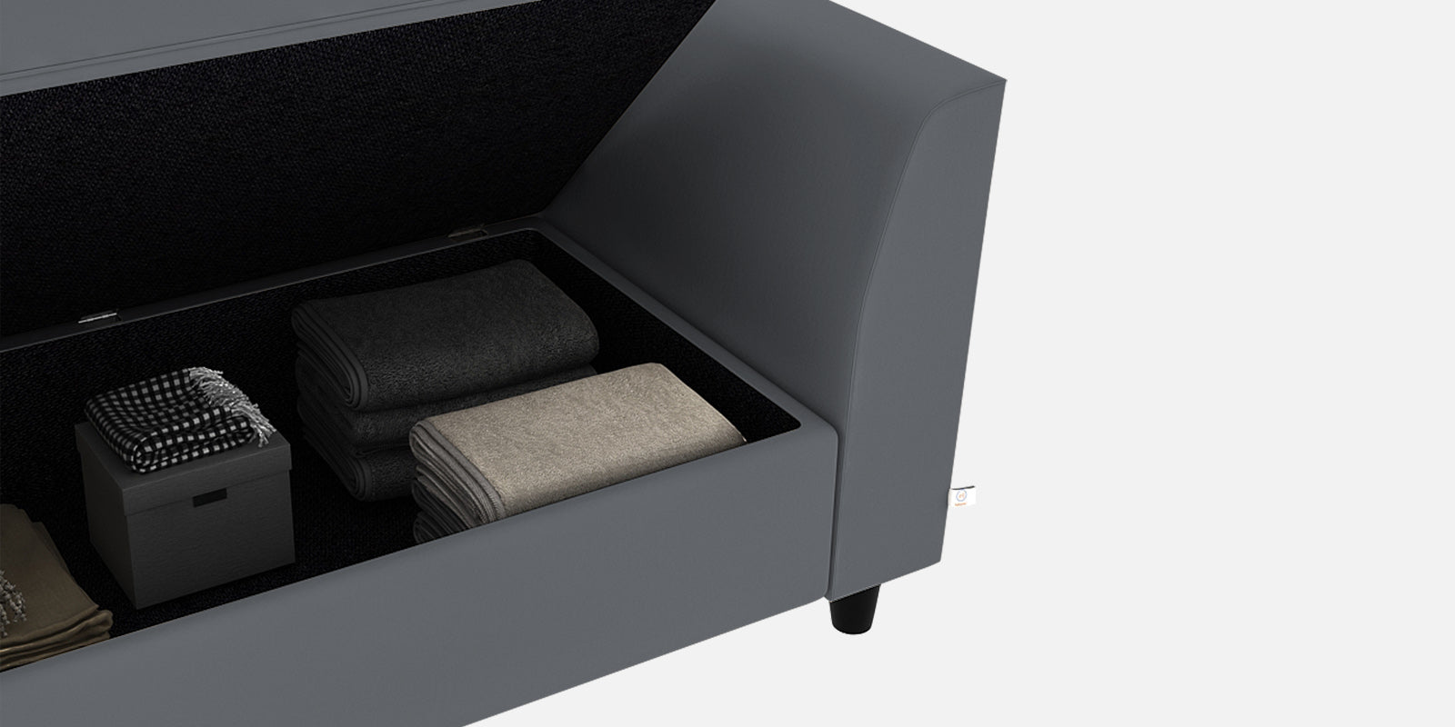 Bristo Velvet 2 Seater Sofa In Pubble Grey Colour With Storage - Febonic Living