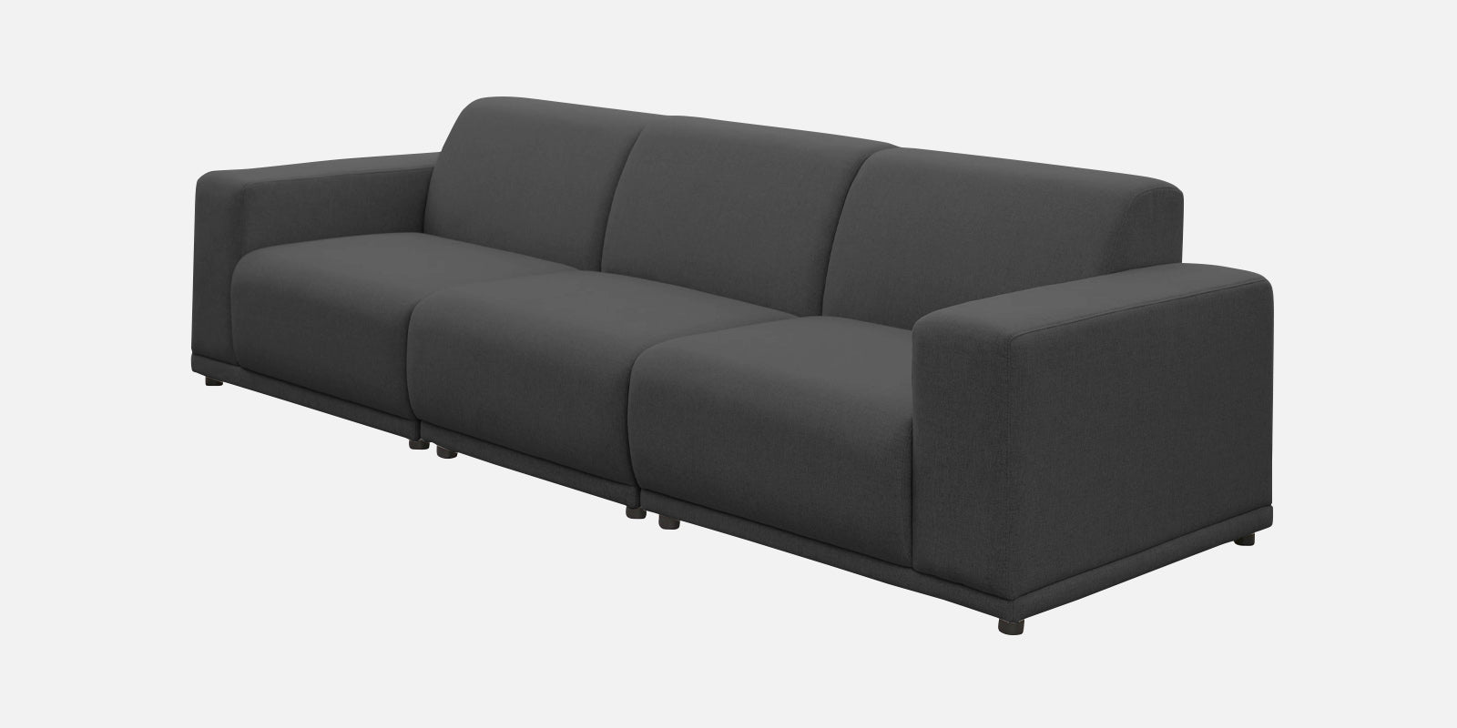 Adam Fabric LHS Sectional Sofa (3+Ottoman Lounger) In Charcoal Grey Colour - Febonic Living