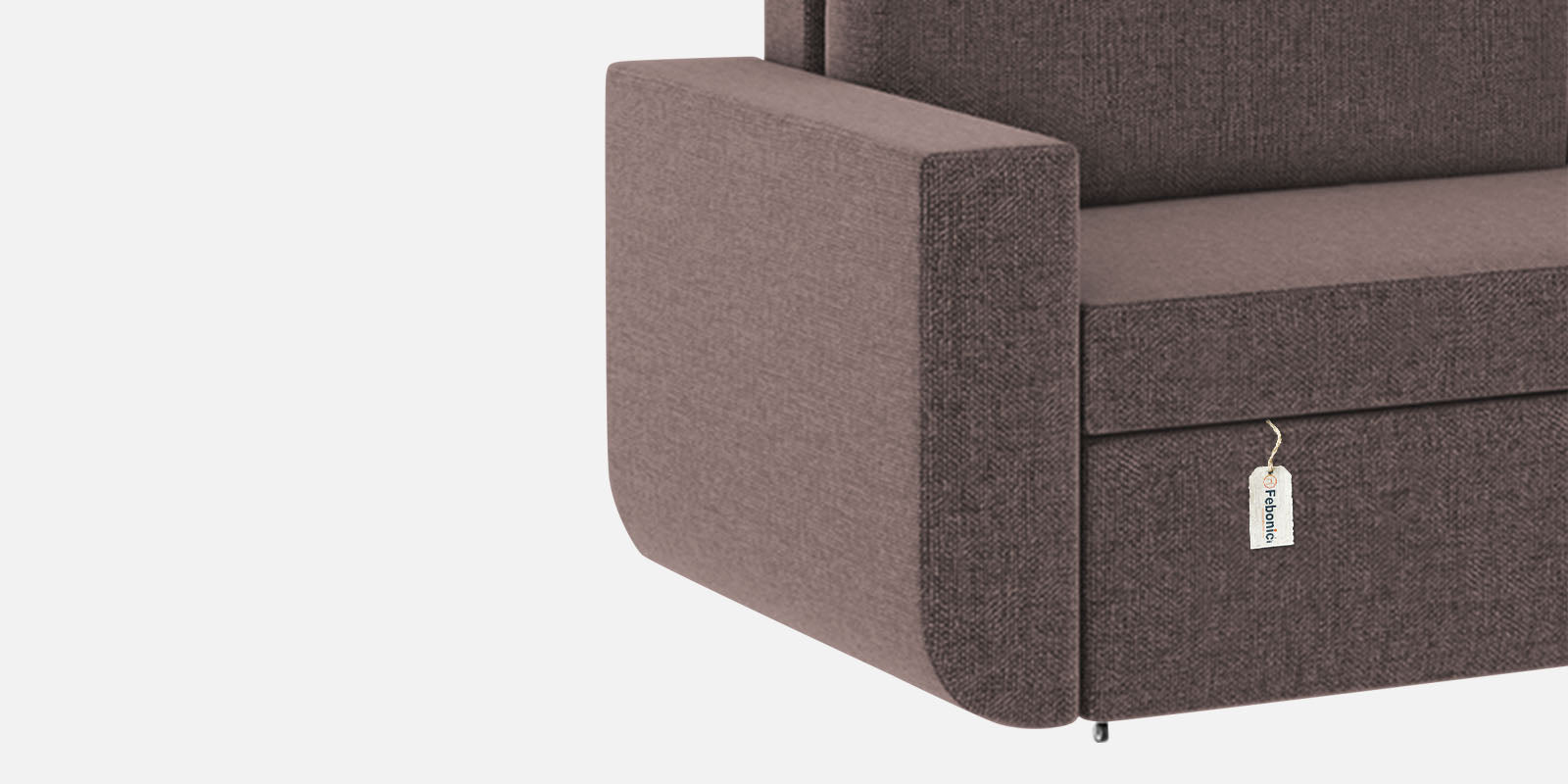 Grace Fabric 3 Seater Pull Out Sofa Cum Bed In Caspa Brown Colour With Storage - Febonic Living