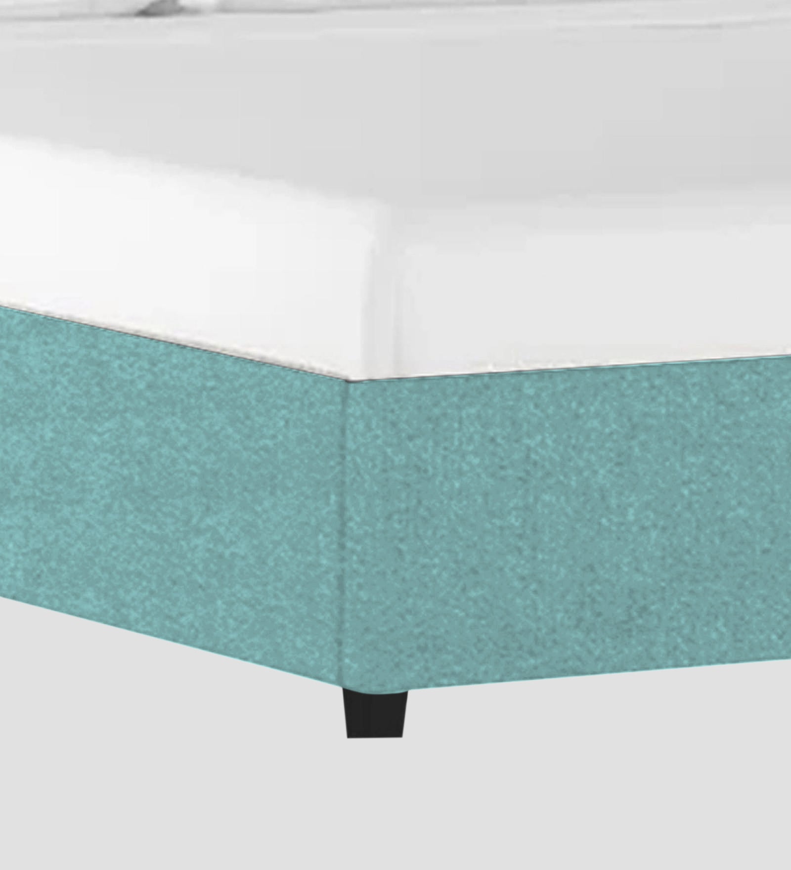 Asyra Velvet Queen Size Bed in Barmunda Aqua Colour With Box Storage - Febonic Living