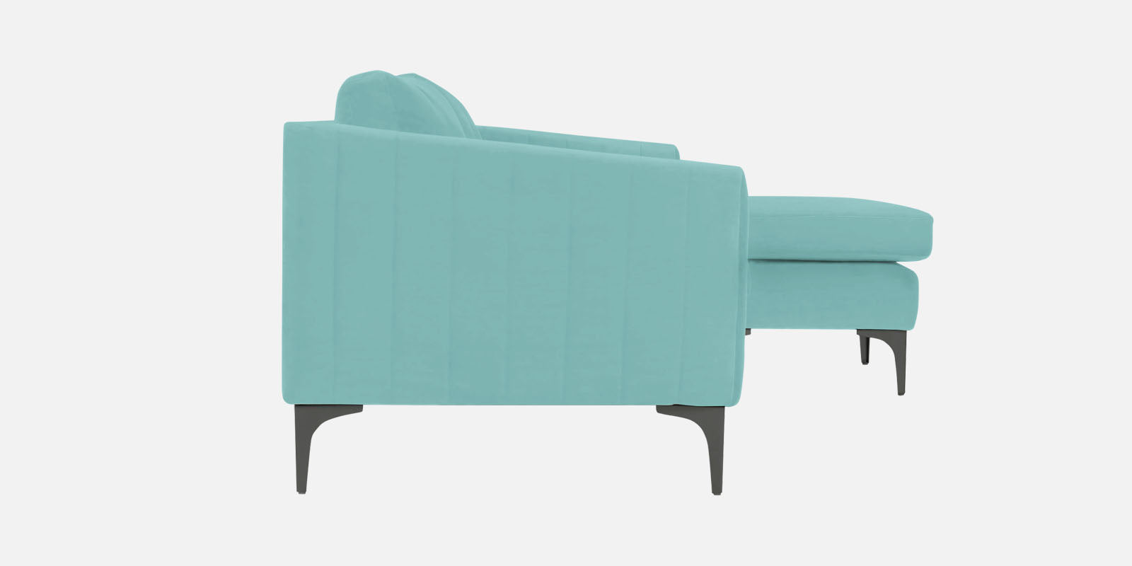 Haru Fabric LHS Sectional Sofa (3+Lounger) In Barmunda Aqua Colour - Febonic Living
