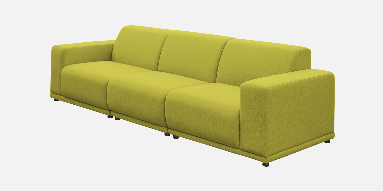 Adam Fabric LHS Sectional Sofa(3+Ottoman Lounger) In Parrot Green Colour - Febonic Living
