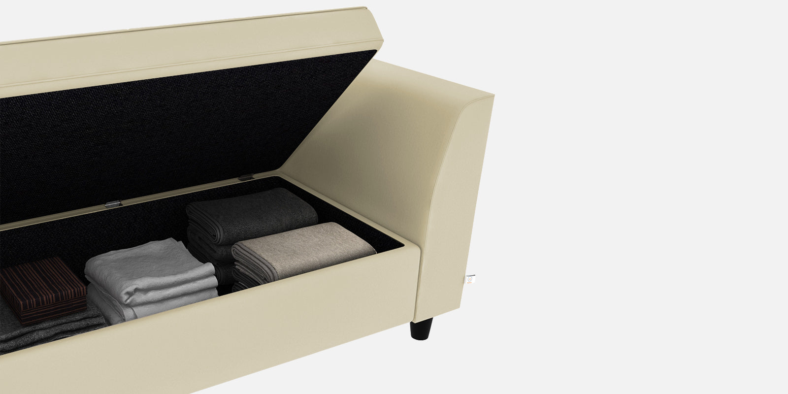 Bristo Velvet 3 Seater Sofa In warm white Colour With Storage - Febonic Living