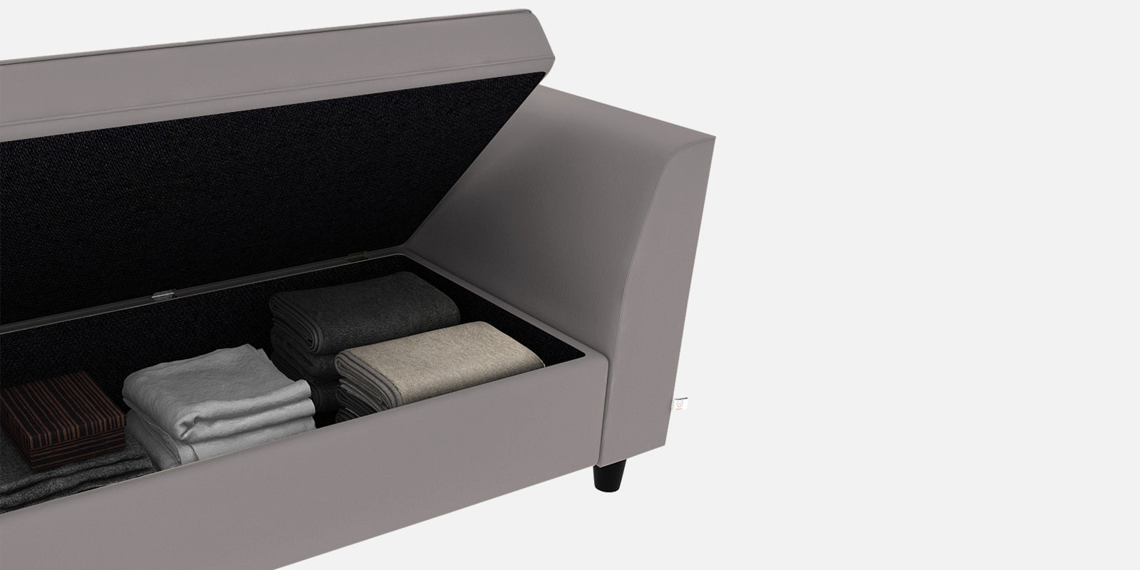 Bristo Velvet 3 Seater Sofa In pearl grey Colour With Storage - Febonic Living