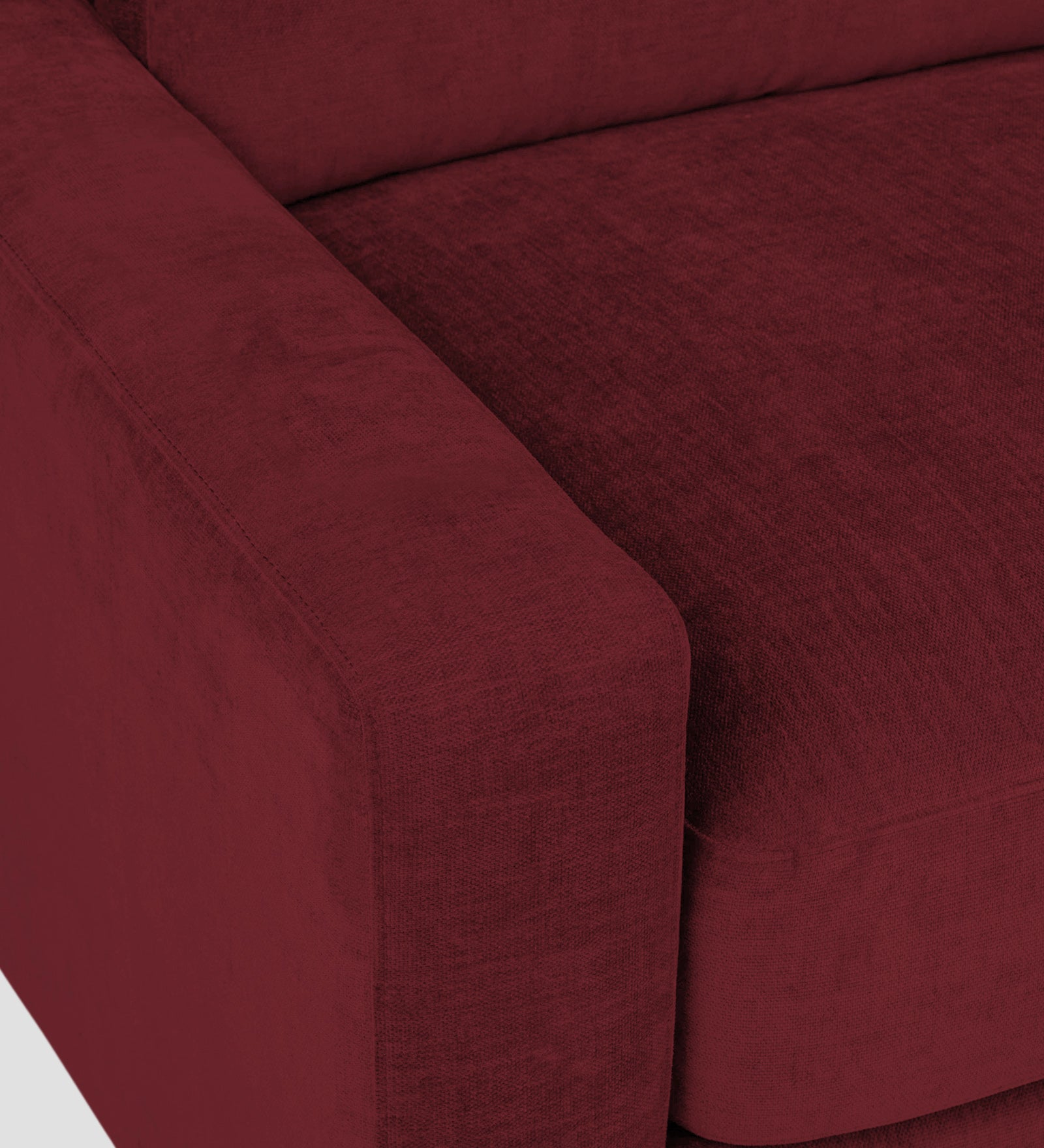 Dara Fabric 1 Seater Sofa In Blood Maroon Colour - Febonic Living