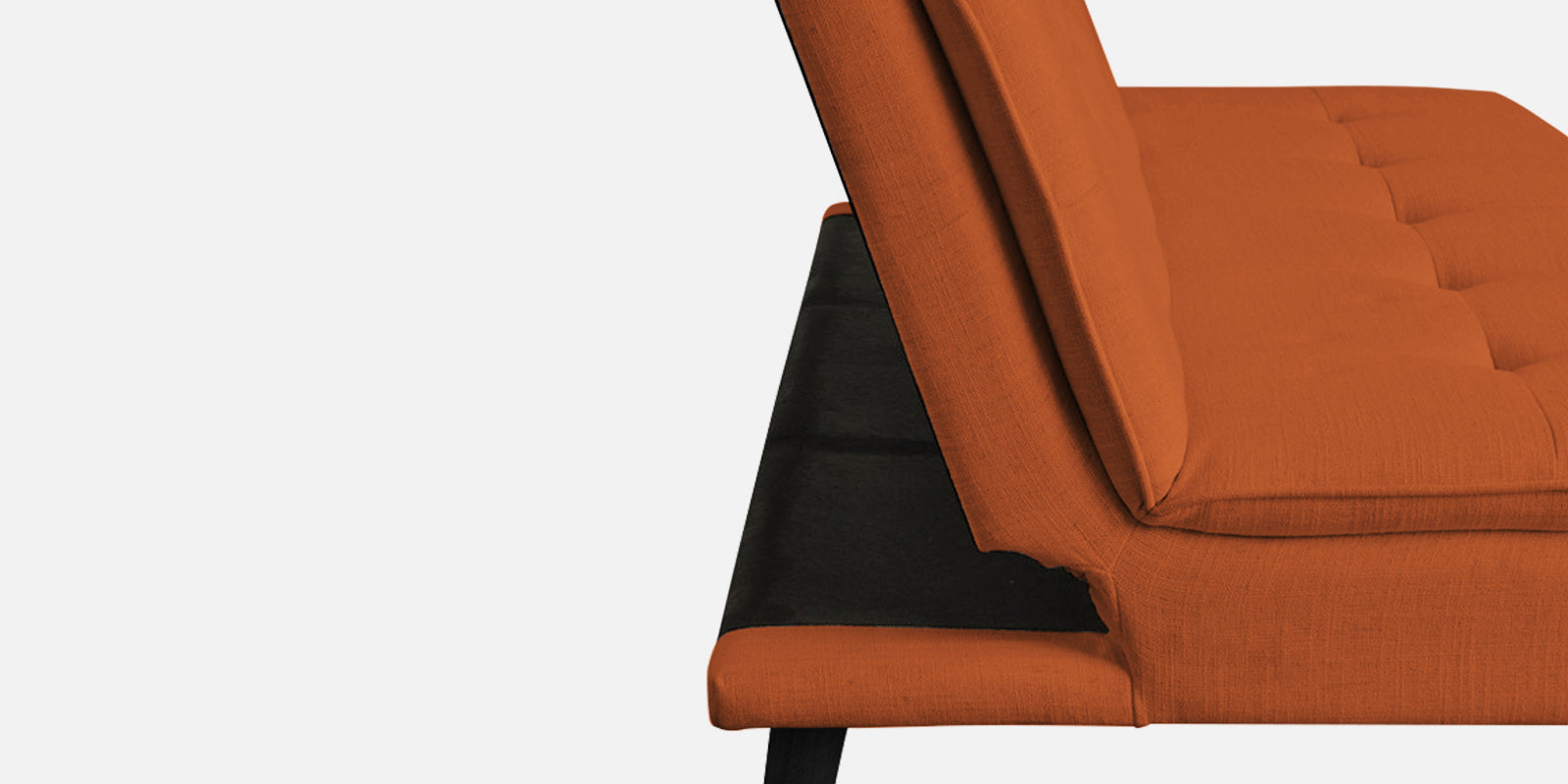Toner Fabric 3 Seater Convertible Sofa Cum Bed In Vivid Orange Colour - Febonic Living