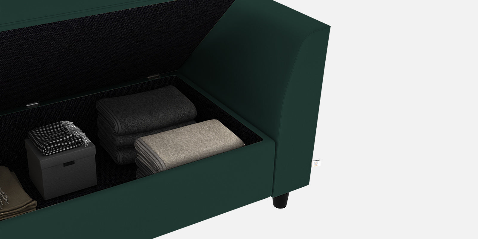Bristo Velvet 2 Seater Sofa In Forest Green Colour With Storage