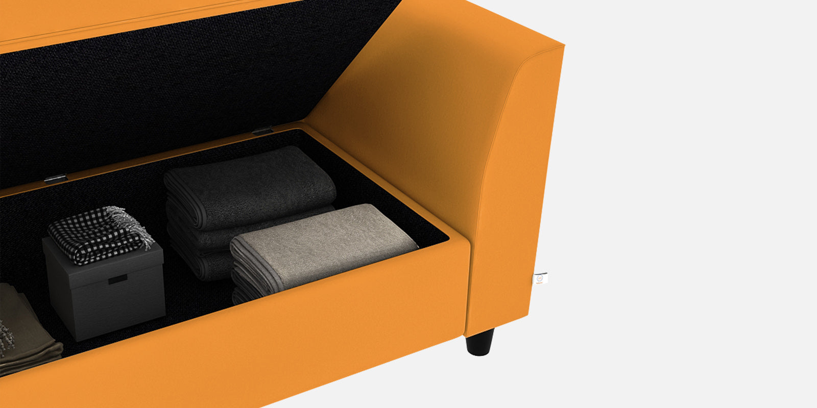 Bristo Velvet 2 Seater Sofa In Tangerine orange Colour With Storage - Febonic Living