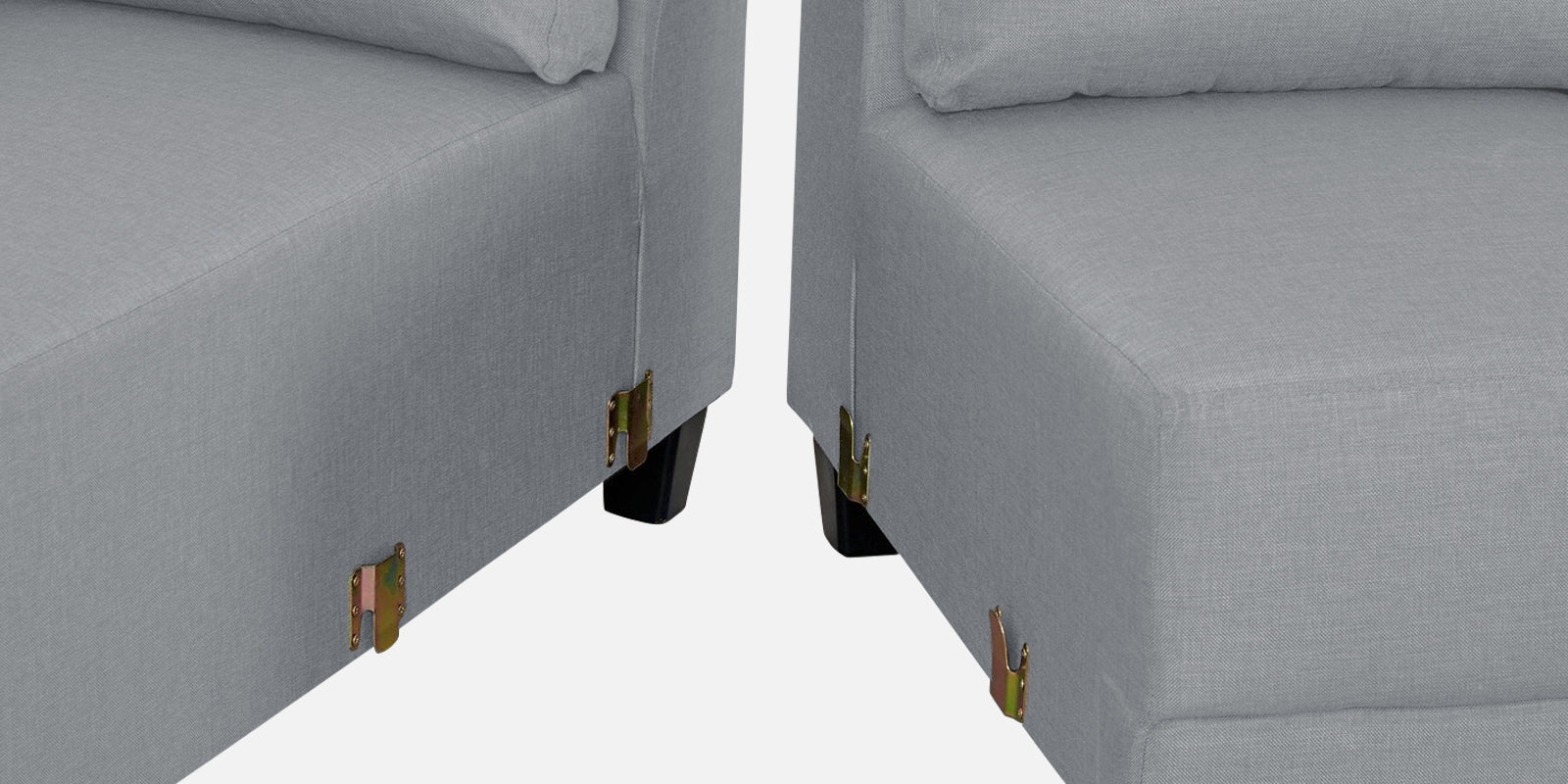 Perry Fabric RHS Sectional Sofa (3+Lounger) In Coin Grey Colour - Febonic Living