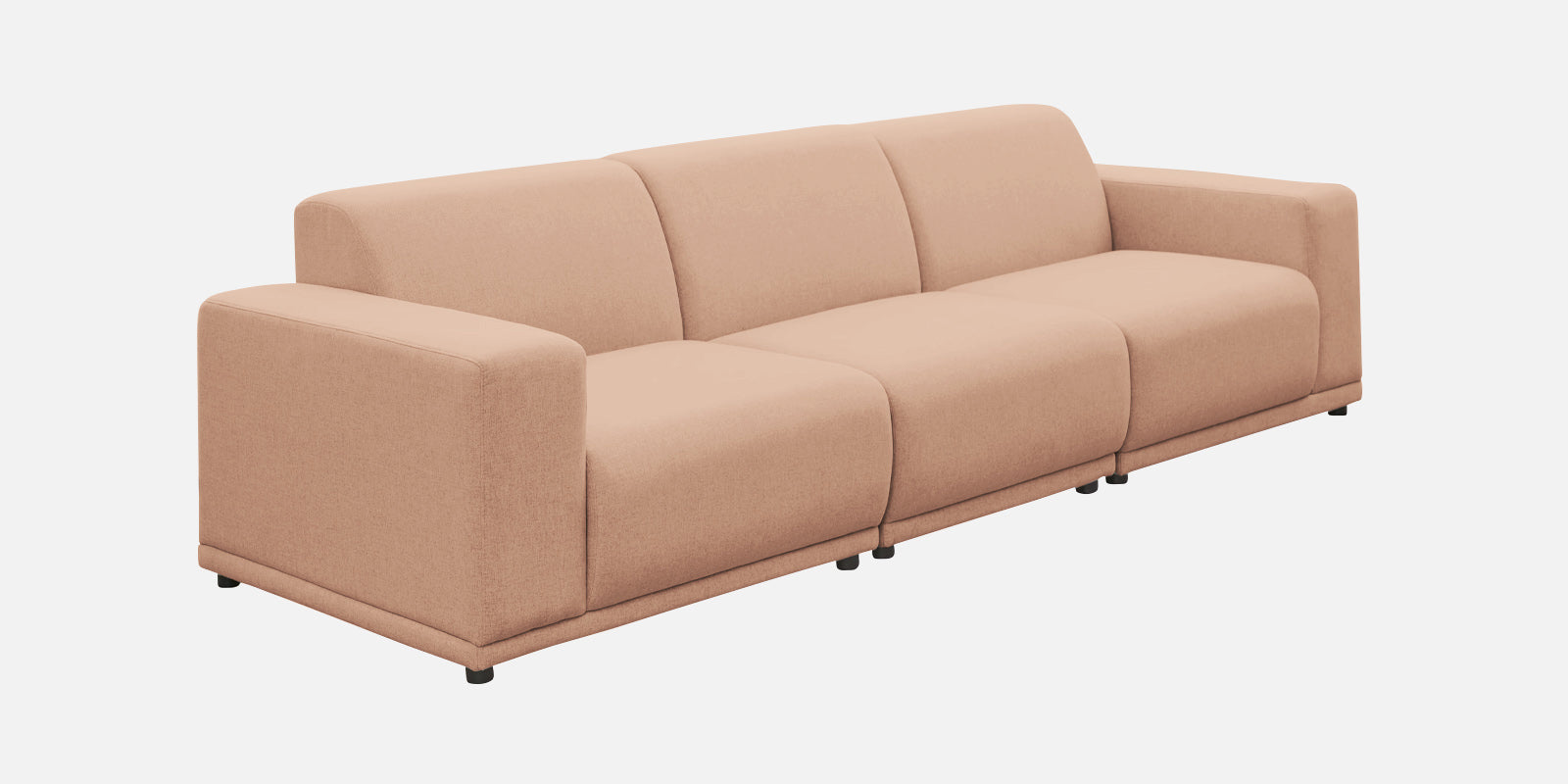 Adam Fabric RHS Sectional Sofa (3+Ottoman Lounger) In Cosmic Beige Colour - Febonic Living