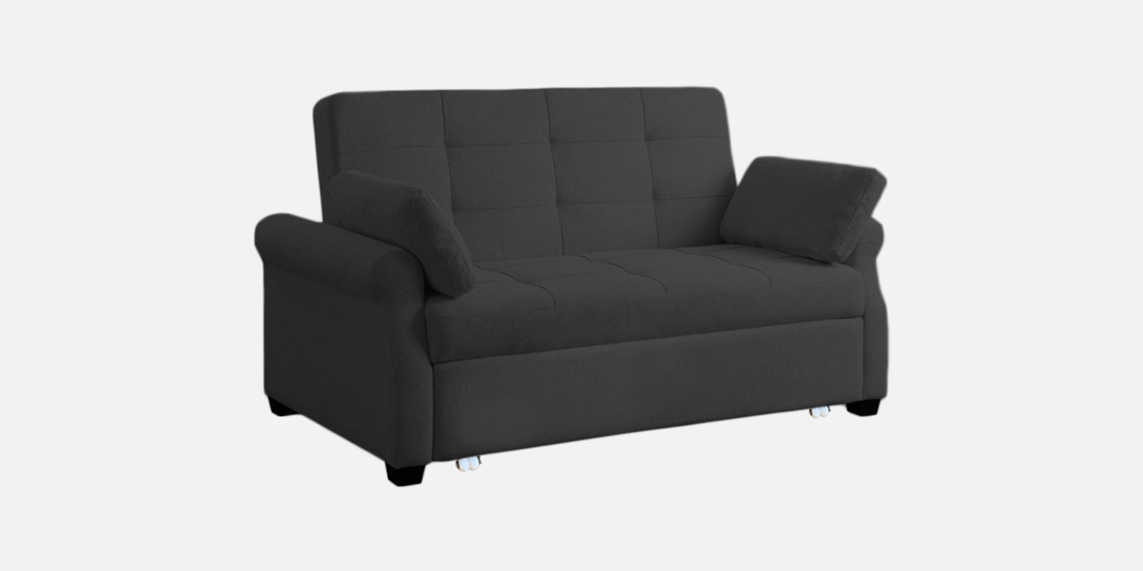 Fornia Fabric 2 Seater Pull Out Sofa Cum Bed In Charcoal Grey Colour - Febonic Living