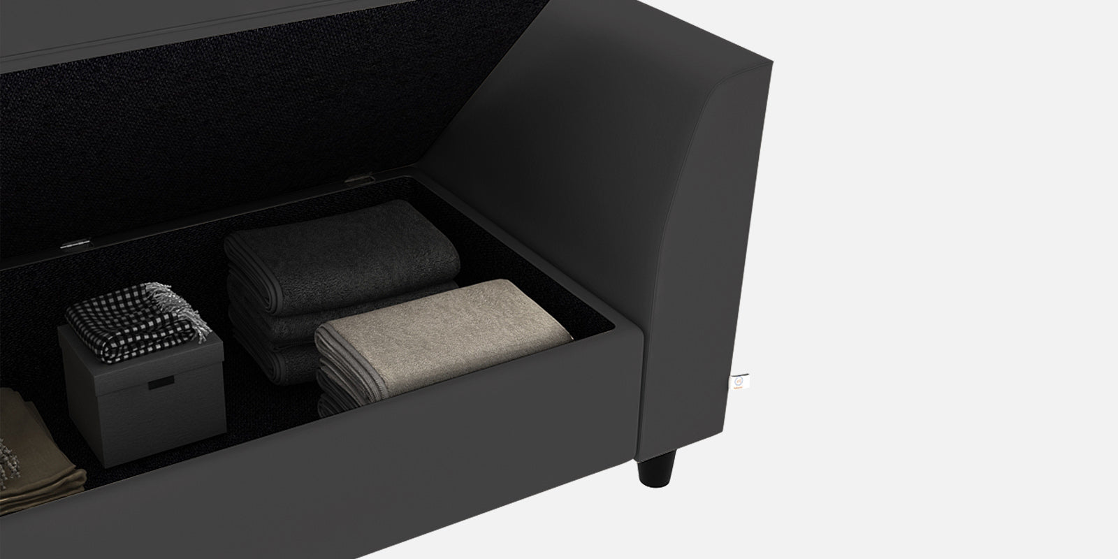 Bristo Velvet 2 Seater Sofa In Davy Grey Colour With Storage - Febonic Living