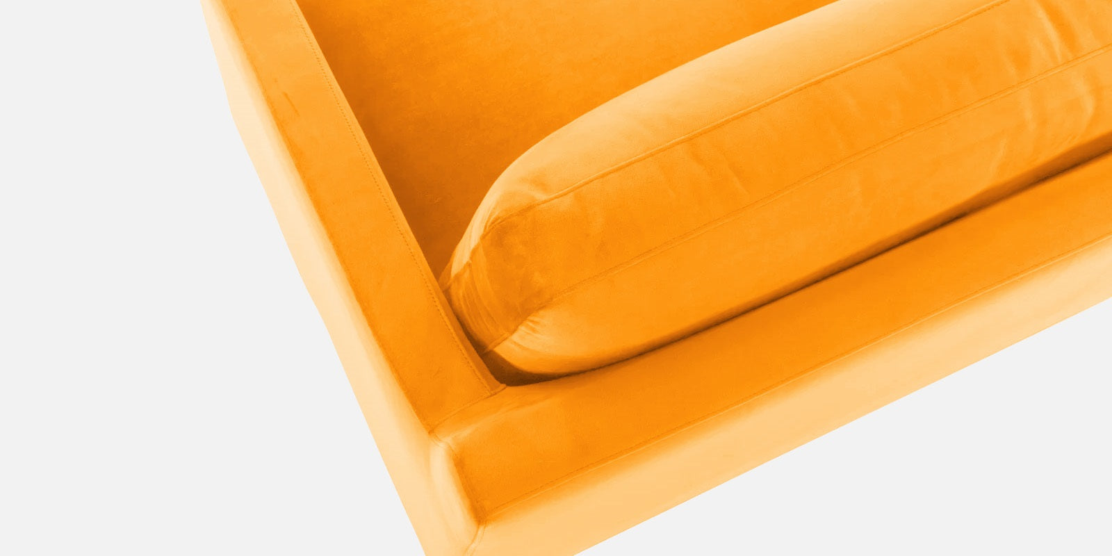 Jones Velvet RHS Sectional Sofa (3+Lounger) In Saffron yellow Colour - Febonic Living