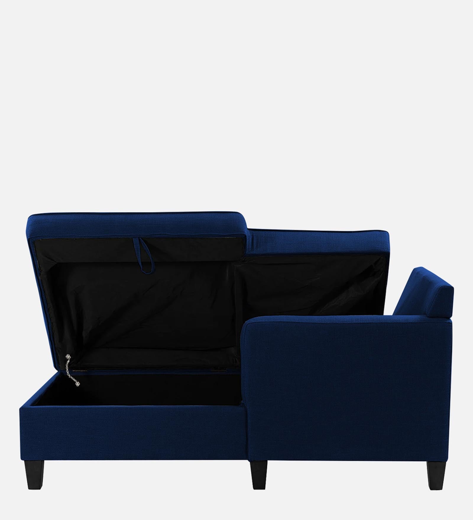 Royee Fabric RHS Chaise Lounger In Royal Blue Colour With Storage - Febonic Living