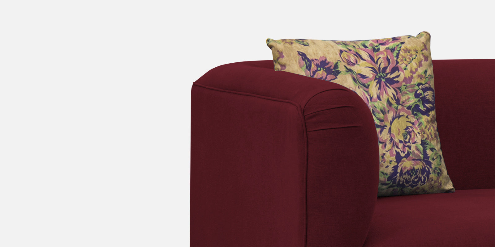 Niki Fabric 3 Seater Sofa In Blood Maroon Colour - Febonic Living