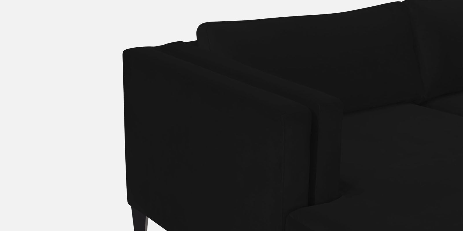 Jasper Velvet RHS Sectional Sofa (3+Lounger) In Adam Black Colour - Febonic Living