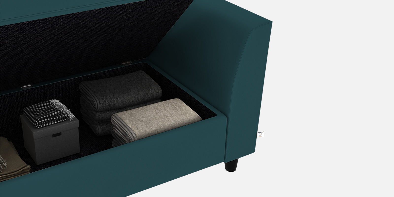 Bristo Velvet 2 Seater Sofa In Arabian Green Colour With Storage - Febonic Living