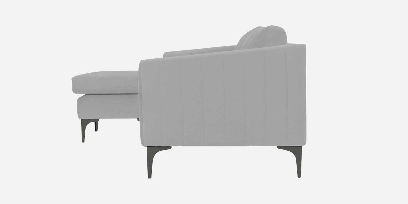 Haru Fabric RHS Sectional Sofa (3+Lounger) In Concrete Grey Colour - Febonic Living