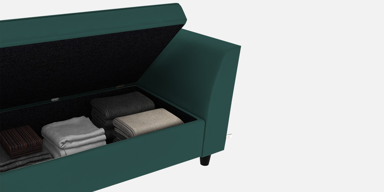 Bristo Velvet 3 Seater Sofa In pine green Colour With Storage - Febonic Living